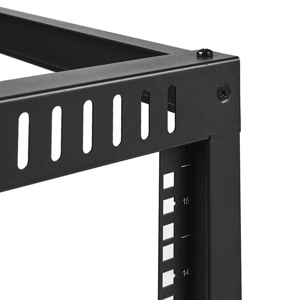 NavePoint NavePoint 9U Wall Mount Server Rack with Hinged Back, 4-Post 24 Deep, Rear Swing Frame 9U Network Rack Wall Mount for 19 Inch Equipment AV IT Easy Cable Management, Black