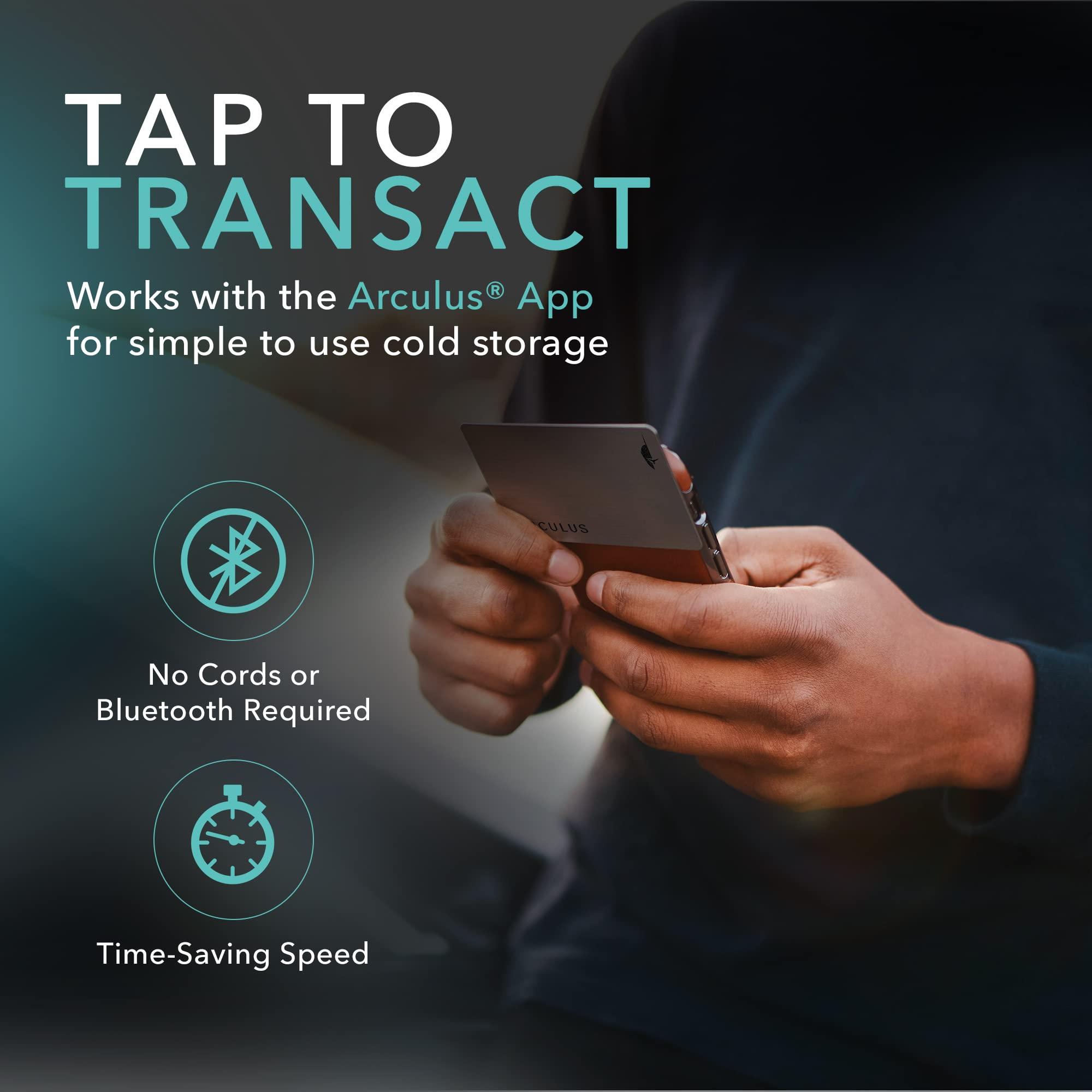 Arculus Arculus Crypto Cold Storage Wallet, Secure Bitcoin Wallet, Crypto hardware wallet for NFTs, Ethereum, Bitcoin, Cardano and Other Cryptocurrencies, 3-Factor Authentication Crypto Wallet, Silver