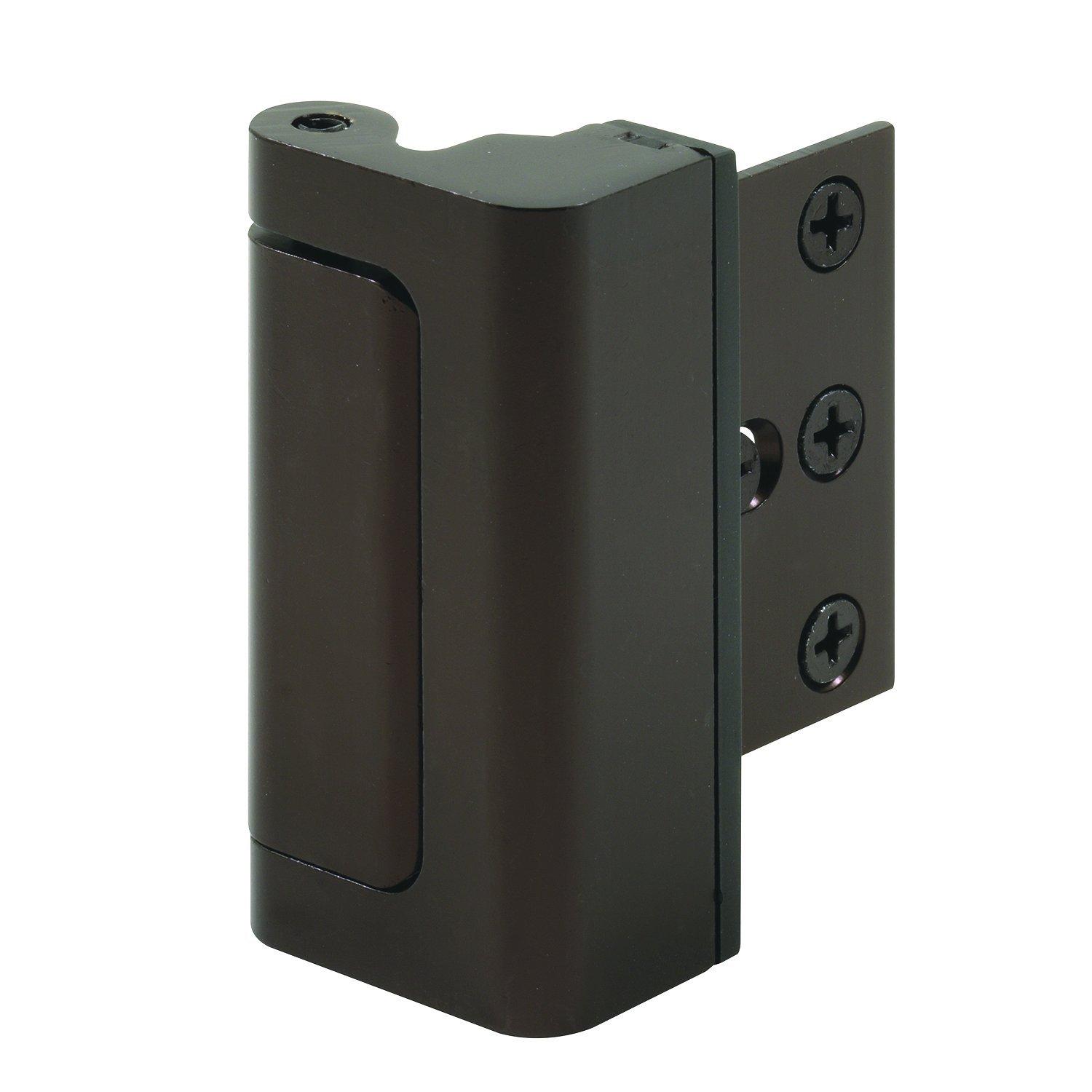 Defender Security Prime-Line U 11126 Door Reinforcement Lock Add Extra, High Security to your Home and Prevent Unauthorized Entry 3 In. Stop, Aluminum Construction, Bronze (Single Pack)