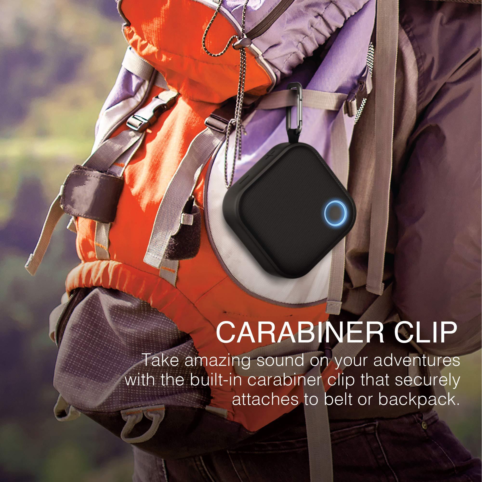 Brookstone Brookstone Bluetooth Speakers, IPX7 Waterproof Indoor and Outdoor Speaker, Portable Speakers, Computer Speakers for Desktop Monitors, Tap to Link Multiple Speakers, Carabiner Clip Included