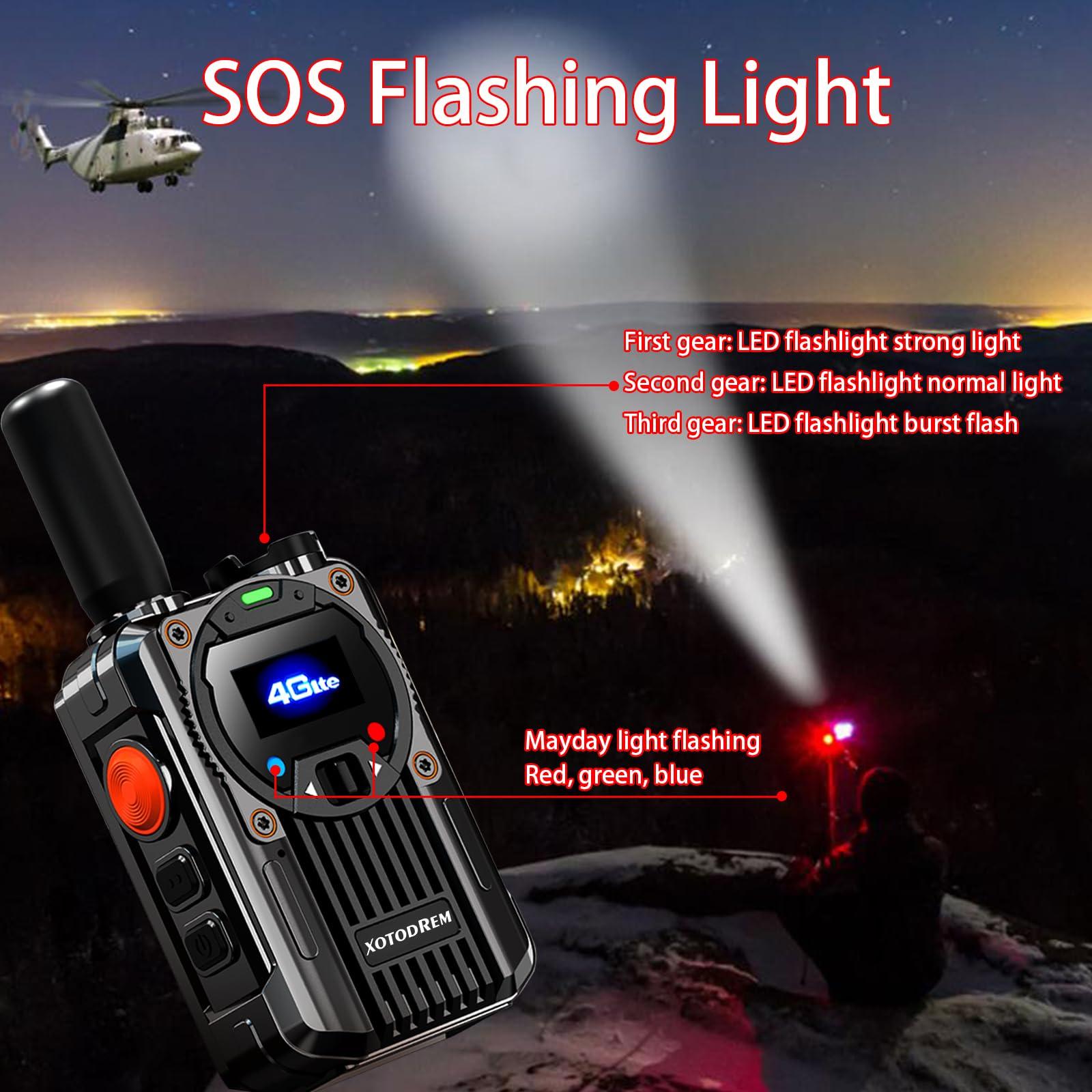 Generic XOTODREM Global Walkie Talkie Two Way Radio, Portable Radio am fm Home Radio, Unlimited Distance-Rechargeable PTT Cellular Radio Push To Talk, Walkie Talkie that can be used as a Radio (with SIM card)