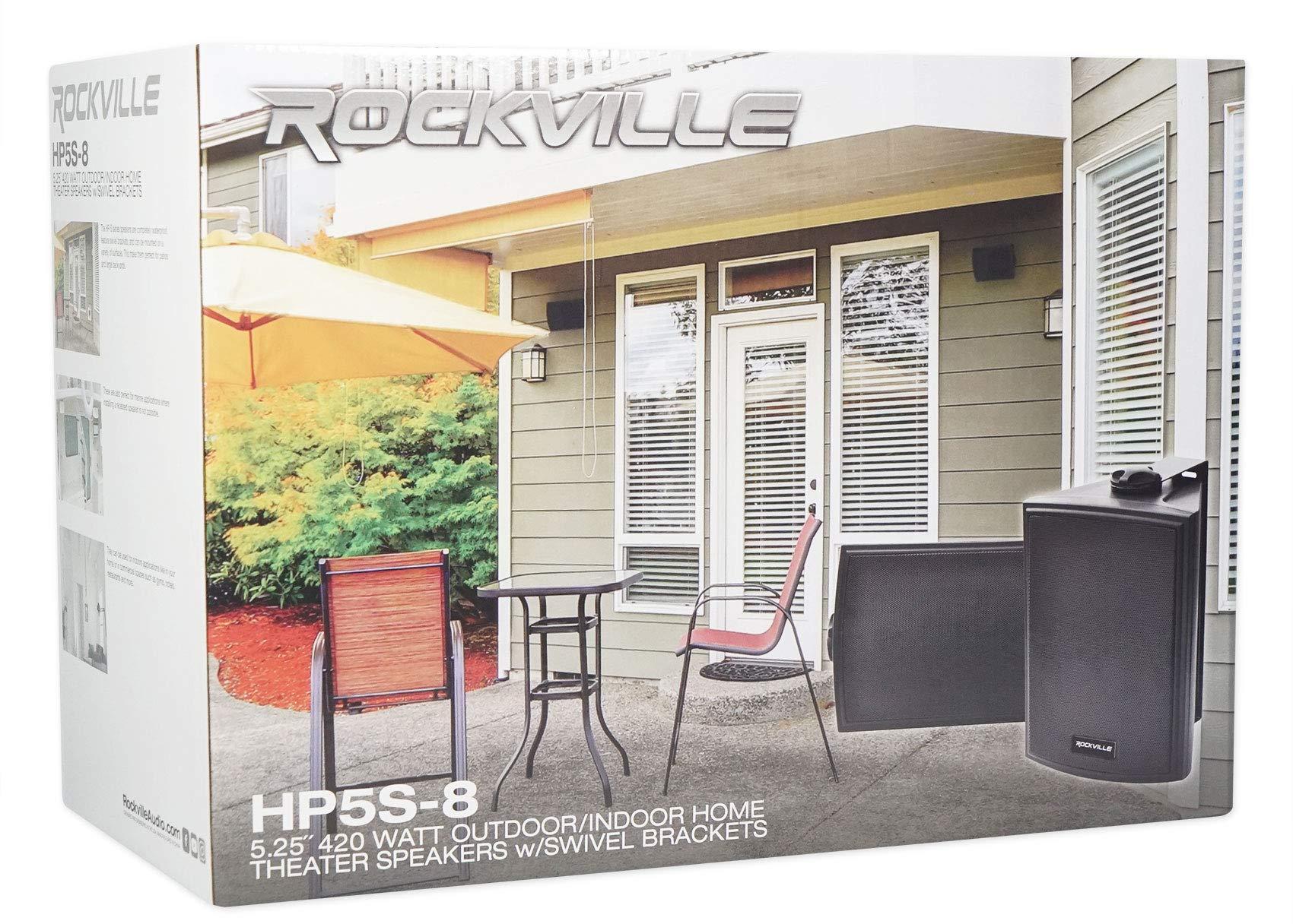 Rockville Rockville (10) HP5S-8 Black 5.25\" Outdoor/Indoor Home Theater Swivel Speakers