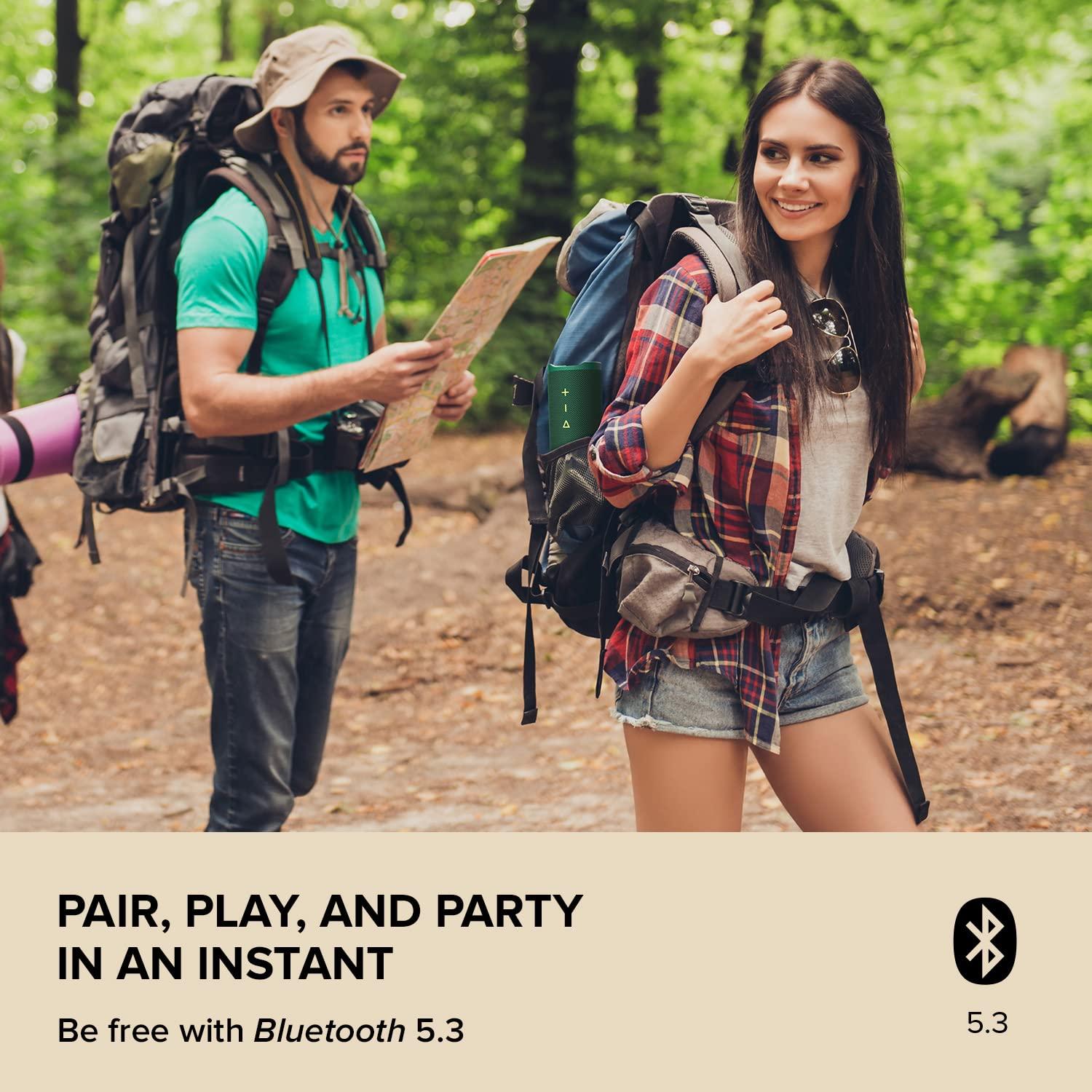 Creative Creative MUVO Go Portable Waterproof Bluetooth 5.3 Speaker with Up to 18 Hours of Battery Life, IPX7 Waterproof, and Powerful Bass Performance, Wireless Stereo Link (Blue)