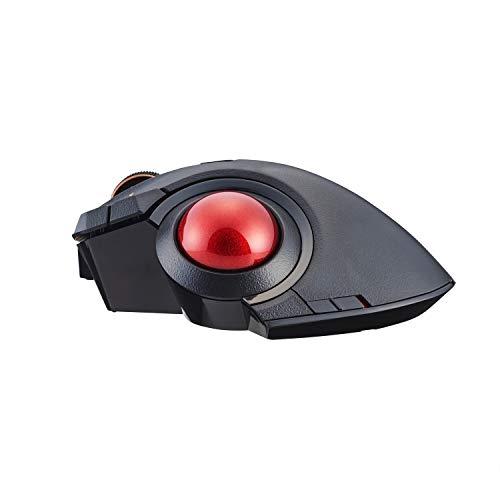 ELECOM ELECOM EX-G Pro Trackball Mouse, Wired, Wireless, Bluetooth, Thumb Control, 8-Button Function, Ergonomic Design, Optical Gaming Sensor, Smooth Red Ball, Windows11, macOS (M-XPT1MRBK)