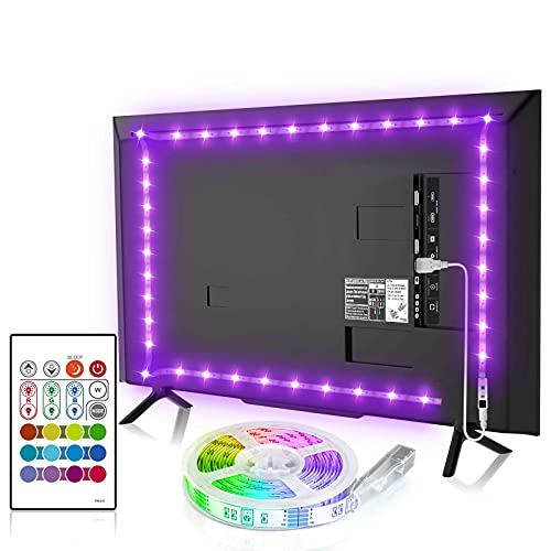 BASON LIGHTING BASON LIGHTING TV Backlight, 8.2ft TV Light Strip for 32-58 inch TV/Monitor Backlight, SMD 5050 USB LED Light Strip with Remote, RGB 4096 DIY Colors TV LED for Gaming Lights, Ambient Lighting Kit.