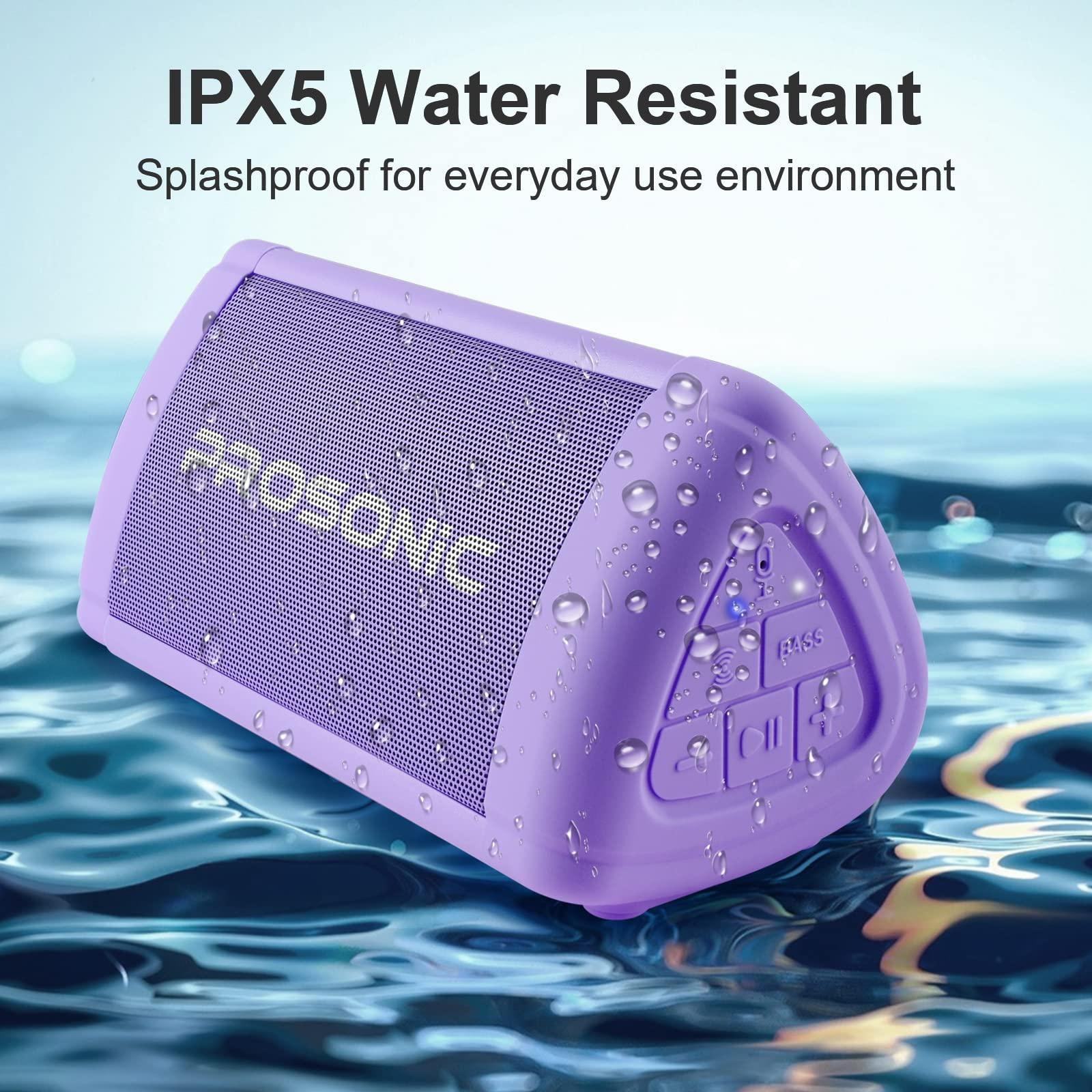 P Prosonic Prosonic BT3 Portable Wireless Bluetooth Speaker with 10W Stereo Sound & Bass Boost -Rich Sound & Intense Bass -Bluetooth 5.0 -Microphone -IPX5 - in & Outdoor Speaker (Purple)