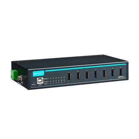 Moxa Moxa UPort 407-T w/o Adapter - 7 Ports Industrial-Grade USB Hub, Wide Temperature -40 to 85°C