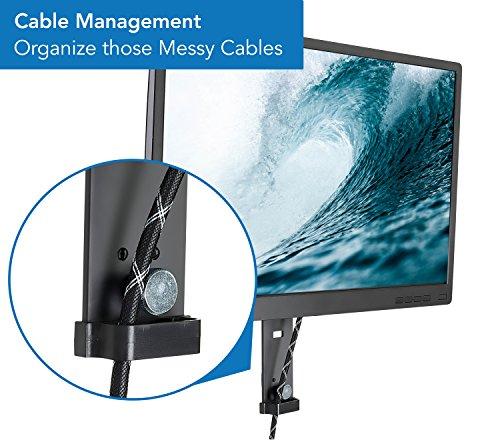 Mount-It! Mount-It! Cubicle Monitor Mount Hanger Attachment, Hanging Height Adjustable VESA Bracket for a 17\" to 32\" Screen, Adjustable Hook Supports up to 17.6 lbs, Black (MI-785)