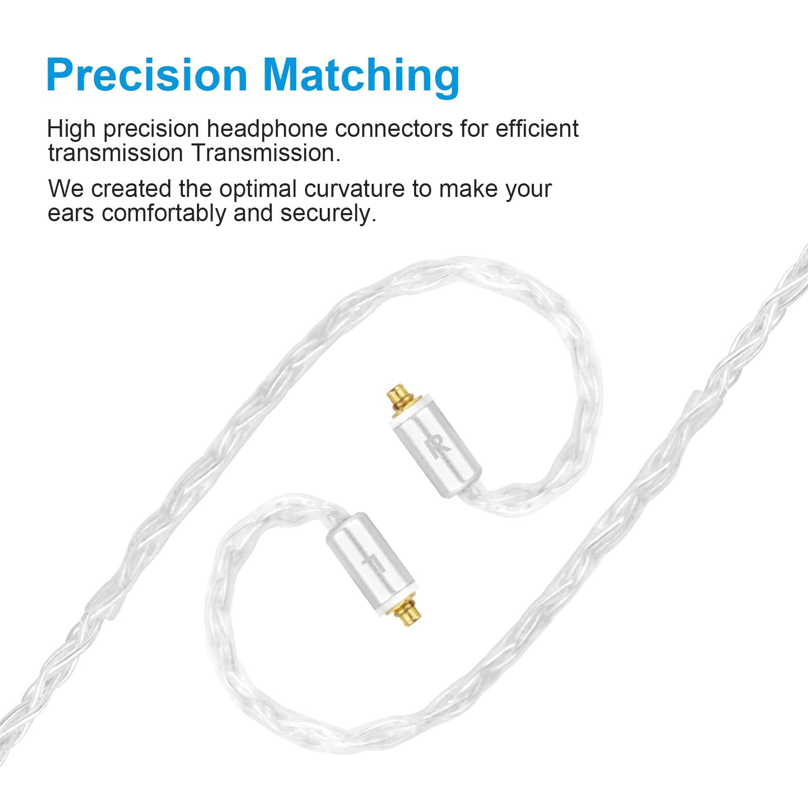 Zosvoses SE215 Cable with Mic Compatible with Shure SE215 SE315 SE425 SE535 SE846 UE900 Earphone, MMCX Cable 3.5mm, 4ft