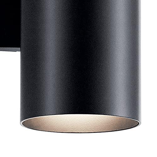 Kichler Kichler Cylinders 12\" Outdoor Wall Sconce in Black, 2-Light Exterior Wall Light, Cylinder Fixture, (12\" H x 5\" W) , 9244BK