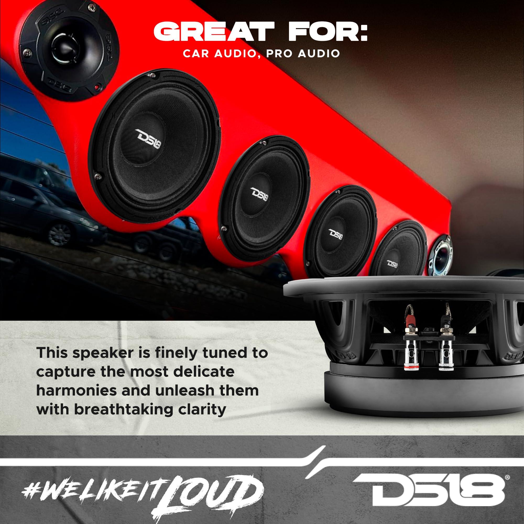 DS18 DS18 10XL1400-8 PRO XL 10" Mid-Range Loudspeaker 700 Watts Rms 8 Ohm 3.5" Voice Coil Dual Layers for High-Performance Midrange Speaker for Car/Truck Stereo Sound System