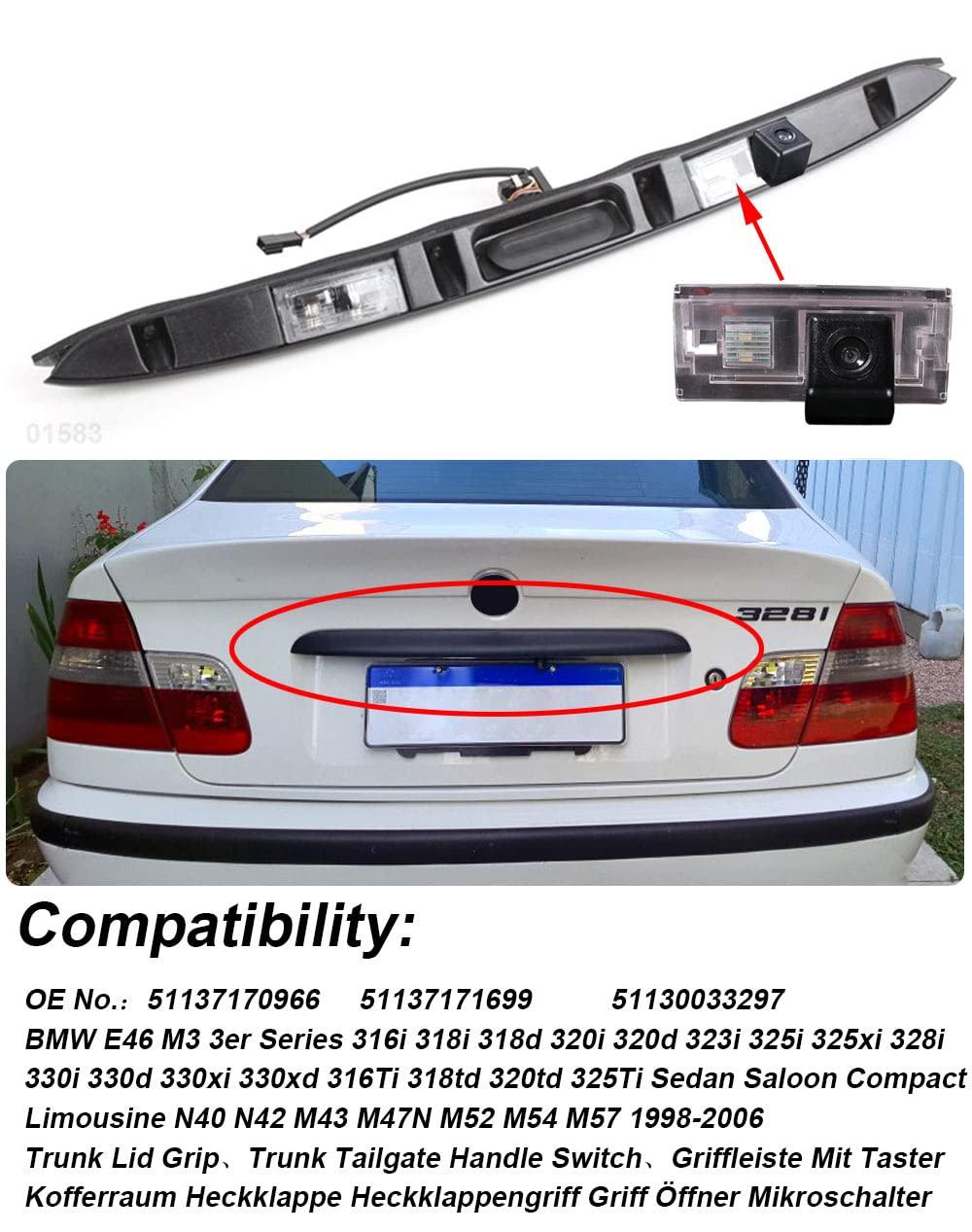 Navinio Backup Camera rear view for BMW E46 M33er Series 316i 318i 318d 320i 320d 323i 325i 325xi 328i 330i 330d 330xi 330xd 316Ti 318td 320td 325Ti Sedan Saloon Compact Limousine N40 N42 M43 M47N M52 M54 M57