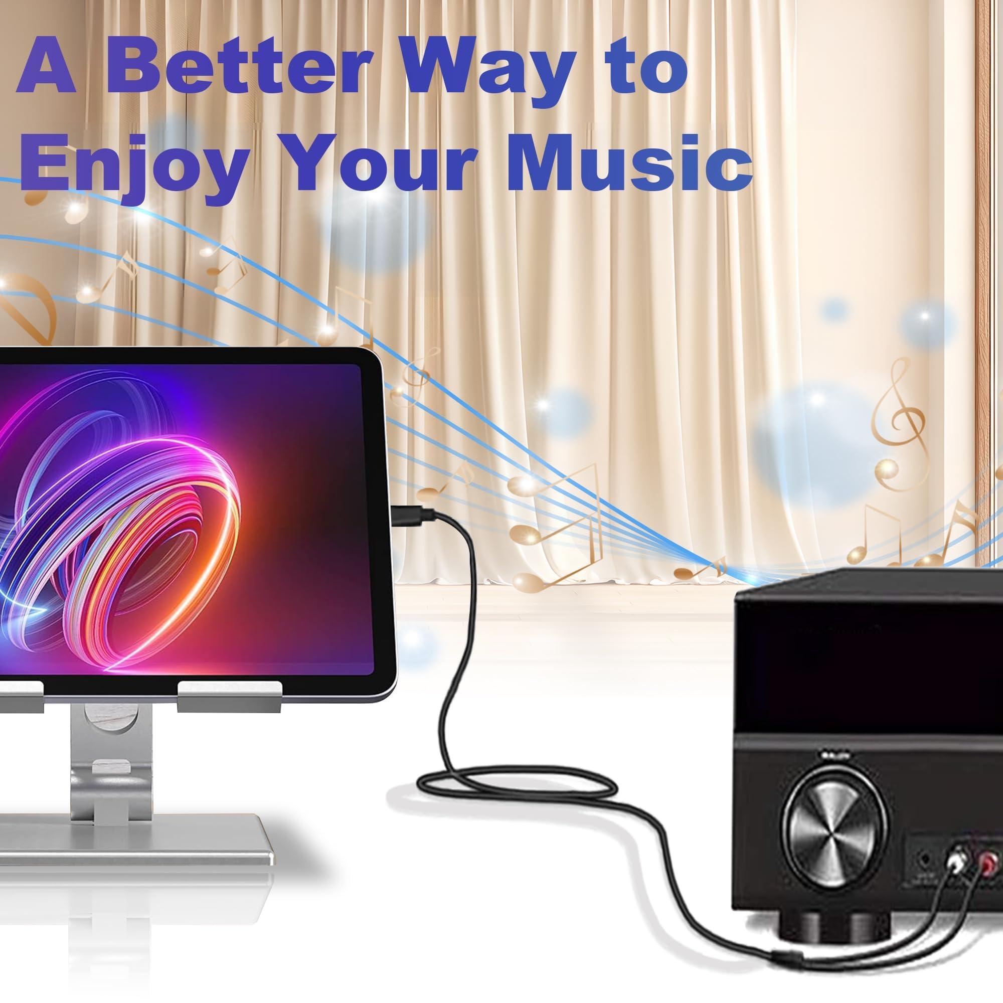 RICHUPON [Apple MFi Certified] Lightning to RCA Cable Audio Aux Adapter2-Male Y Splitter Aux Cord Compatible with iPhone 14 13 12 11 Pro XS XR X 8 7 for Amplifier, Car, Home Theater, Speaker and More (3.9FT)