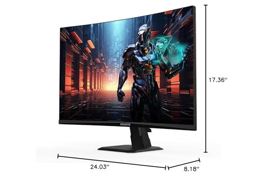 GIGABYTE GIGABYTE GS27QC 27" 165Hz 1440P Curved Gaming Monitor, 2560 x 1440 VA 1500R Display, 1ms (MPRT) Response Time, HDR Ready, FreeSync Premium, 1x Display Port 1.4, 2X HDMI 2.0,Black