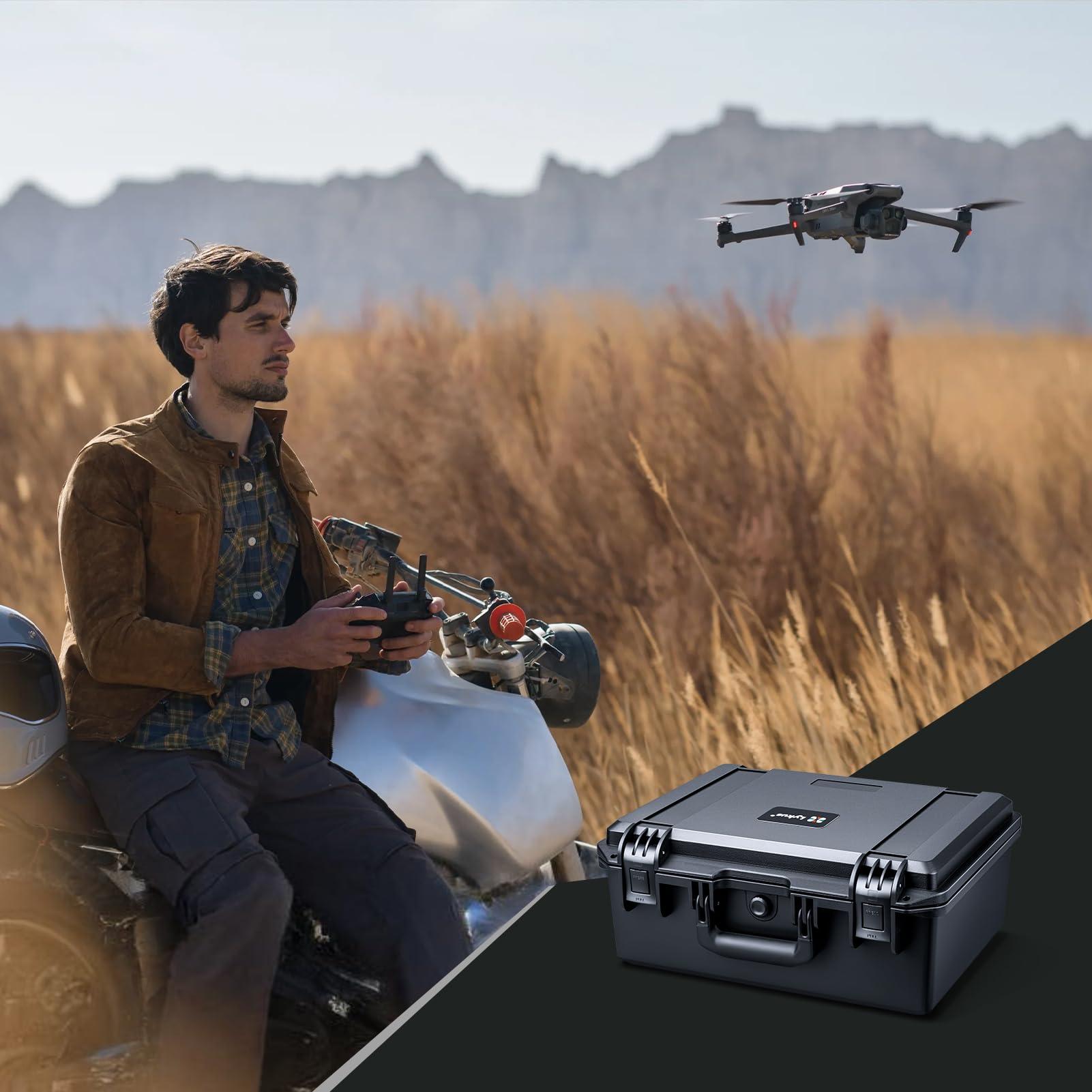 Lykus Lykus PVC1 Waterproof Hard Case with Padded Dividers for Cameras, Lenses, Dual DJI Mavic/Air/Mini drones