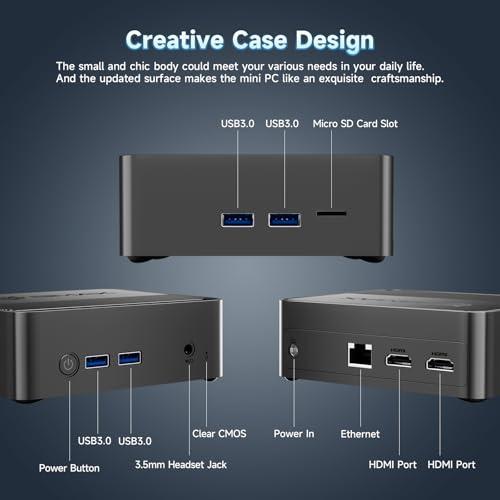Bmax Bmax B3 Mini PC, Intel N5095(Up to 2.9GHz), 8GB DDR4 RAM/256GB SSD, Mini Desktop Computer 4K Dual Screen Display Push-Pull Cover WiFi5/Dual HDMI/USB 3.0/BT4.2 Micro Pc Mini Computer