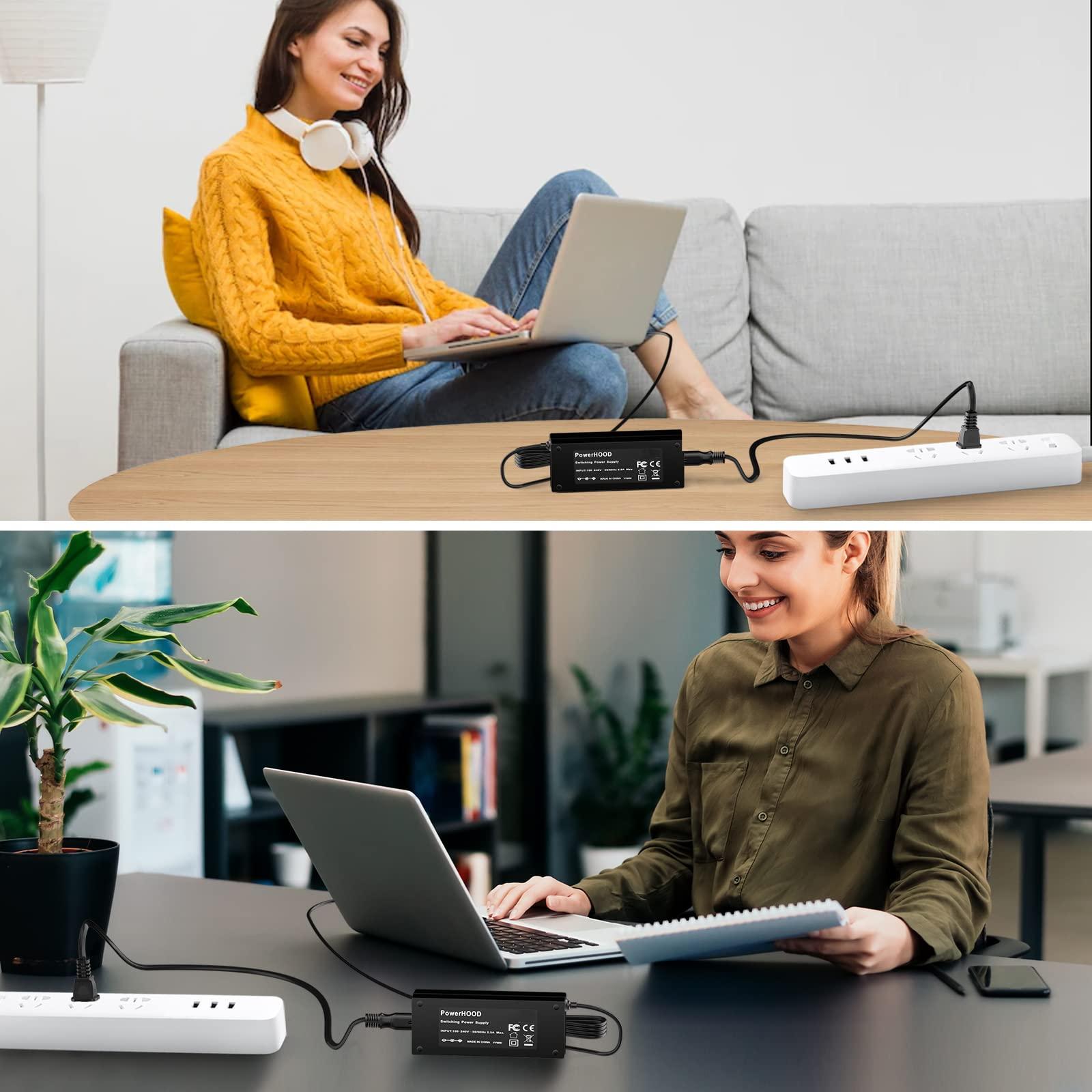 PowerHOOD 65W 19.5V Laptop Charger AC Adapter Compatible with Dell Inspiron I560-5355NBK 400 Zino CPA09-004B 14R i14RN-1819DBK I1564-14022OBK PA-12 i5447-6250sLV 3010 461-9875 I15N-20910BK IM5030-S2800 P08S001