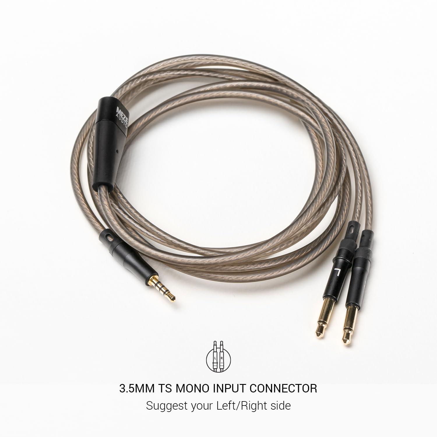MEZE AUDIO MEZE AUDIO | 4.4mm OFC Upgrade Balanced Cable for 99 Series | Silver-Plated OFC Copper | 4.4mm Male to Dual TS Mono 3.5mm Male Connector Plug | Cable Length 1.50m/4.9ft
