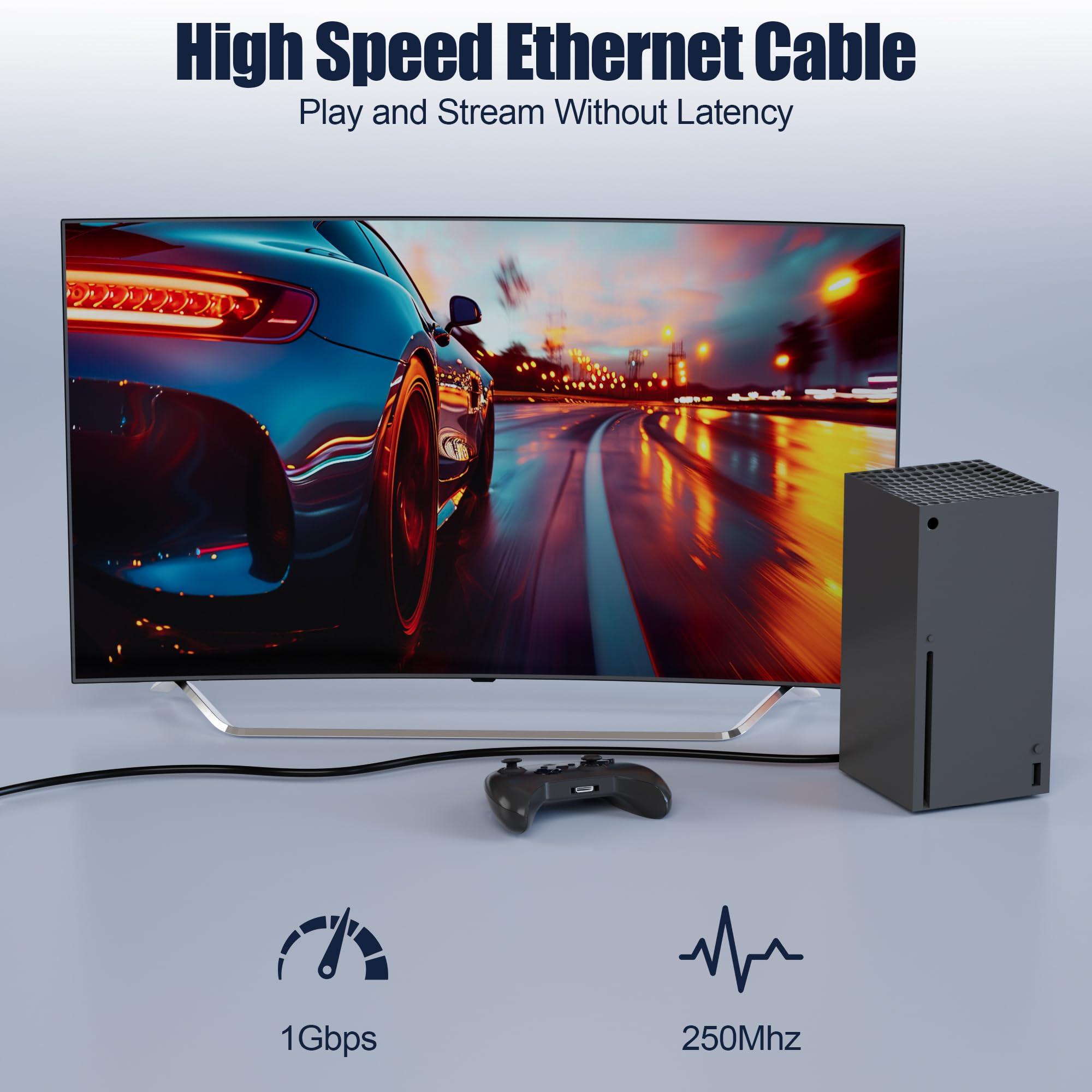 MEIPEK MEIPEK Cat 6 Outdoor Ethernet Cable 328ft/100M (20 RJ45), Cat 6 Shielded Ethernet Cable Direct Burial, Heavy Duty 23AWG, Waterproof, UV Resistant, Internet Cable, Cat6 300+ft for Router, Gaming, CCA