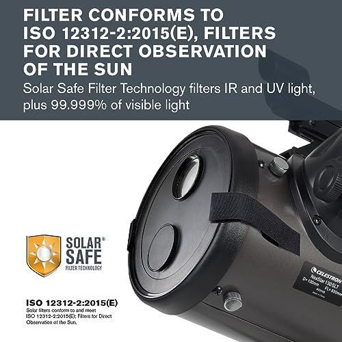 Celestron Celestron EclipSmart Safe Solar Eclipse Telescope Filter Meets ISO 12312-2:2015(E) Standards Works with Existing 127 and 130 Telescopes Observe Solar Eclipses and Sunspots Safe, Snug Fit