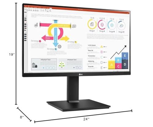 LG LG 23.8 24BP75Q-B IPS QHD Monitor with HDR10, USB Type-C Port, AMD FreeSync, Reader Mode, & Flicker Safe, Black