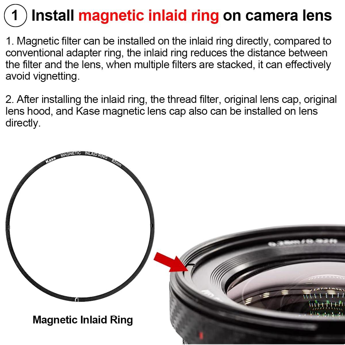 Kase Kase 67mm Magnetic Inlaid Lens Filter Adapter Ring for Magnetic Filter/Magnetic Lens Cap