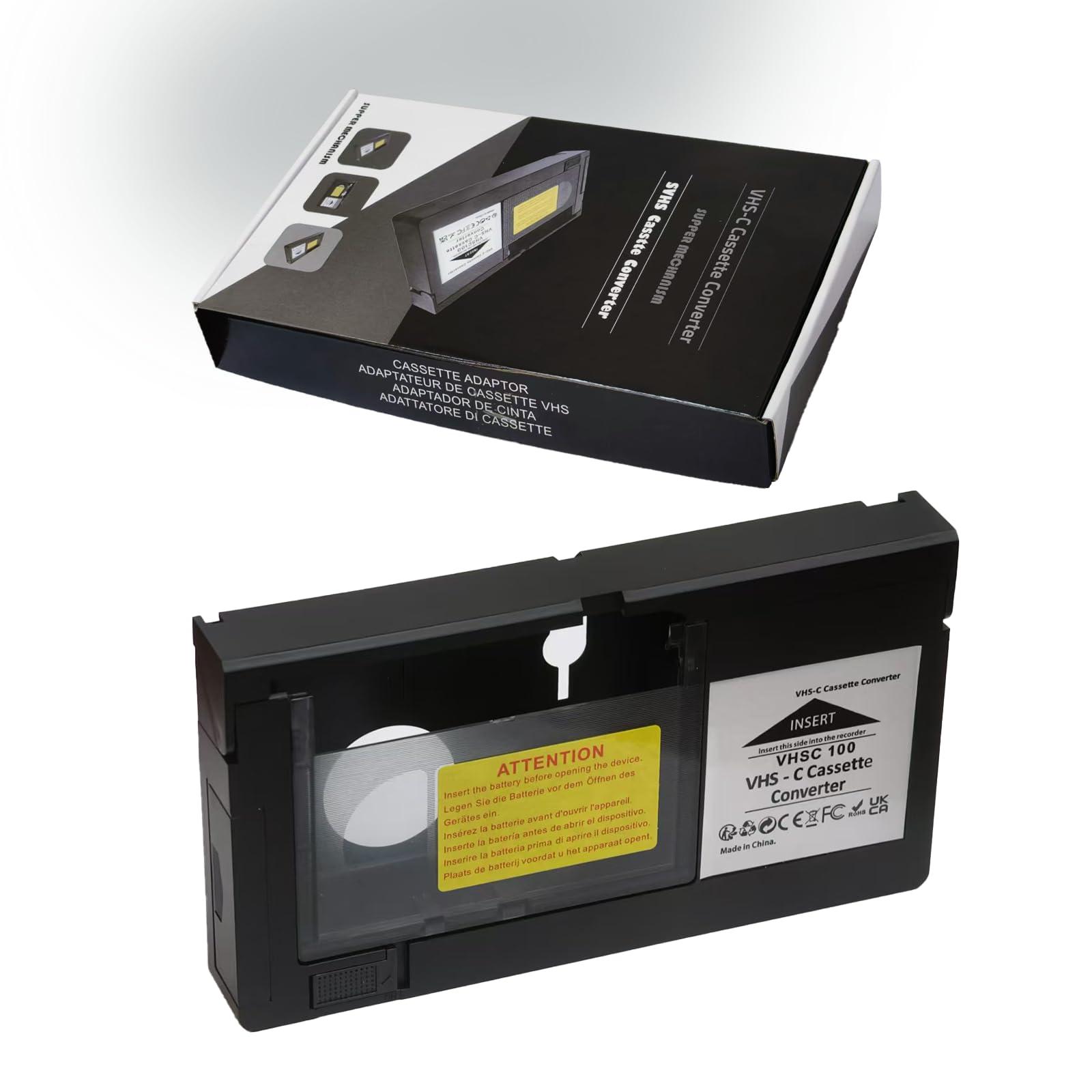 BECBOLDF VHS-C Tape Cassette Adapter for Camcorders Motorized VHS VHS-C to VHS Ideal for VCR Player, Video Cassette Player and VHS to Digital Converting