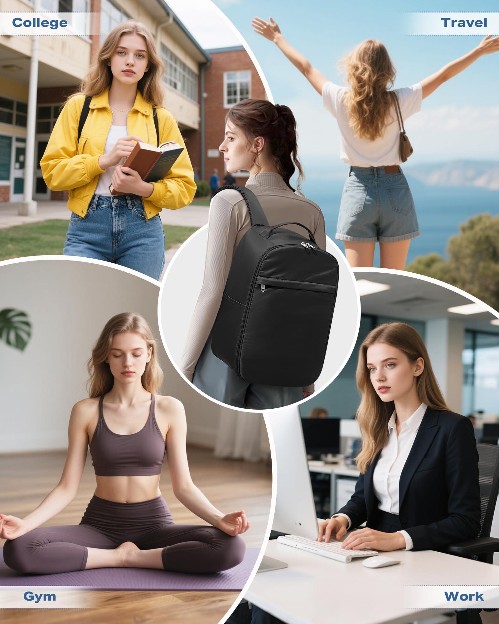 WEPLAN WEPLAN United Airlines Approved Personal Item Travel Bag, Underseat 20L Carry on Backpack, Waterproof Cabin Luggage Bag, mochila de viaje, Frontier Airlines Personal Item Bag, black