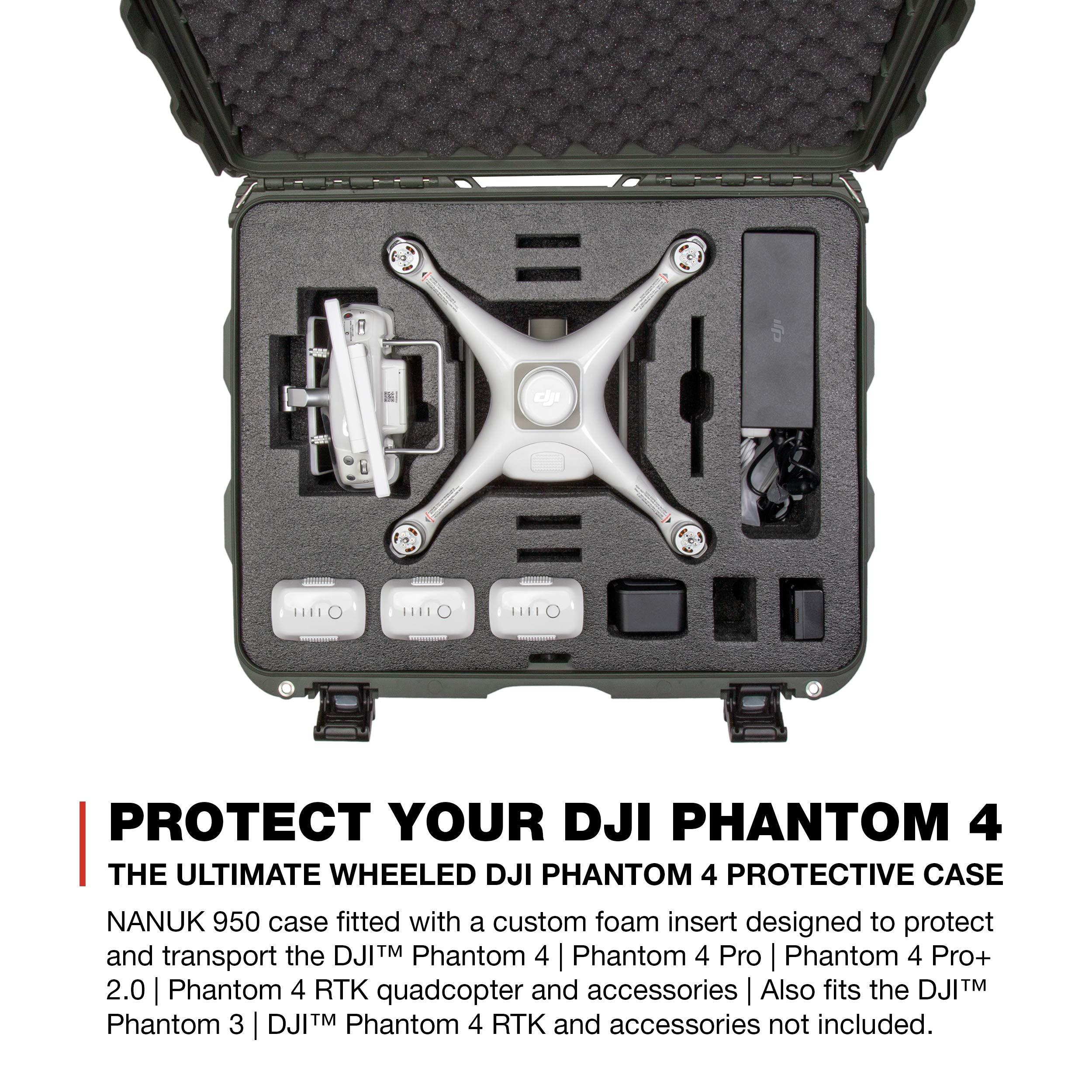 Nanuk Nanuk 950 Waterproof Hard Case with Foam Insert for DJI Phantom 4 RTK - Olive