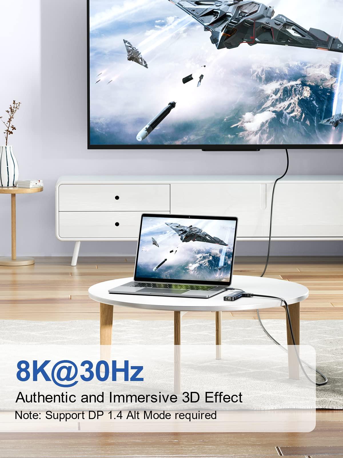 dockteck Dockteck 6 in 1 8K 30Hz & 4K 60Hz USB C Hub Adapter Multiport