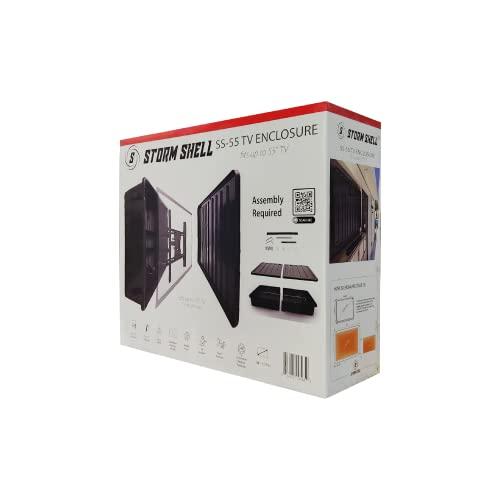 STORM SHELL Outdoor TV Hard Cover Weatherproof Protection for Television - Mounts Right on The Wall - TV Wall Mounting Bracket Included (45-55 inch), Black