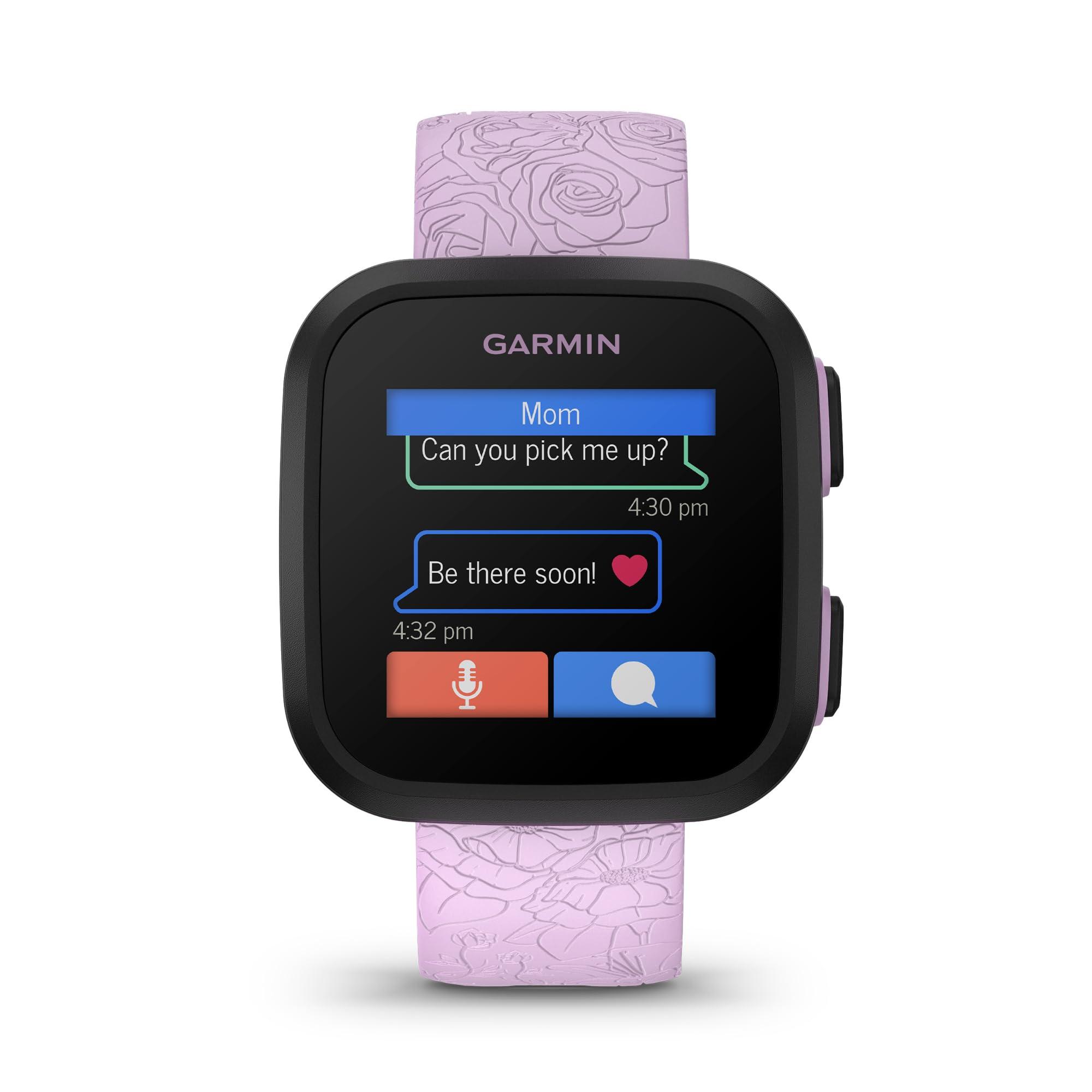 Garmin Garmin Bounce, Kids Smartwatch, Two-Way Text and Voice Messaging, Location Tracking (Lilac Floral)