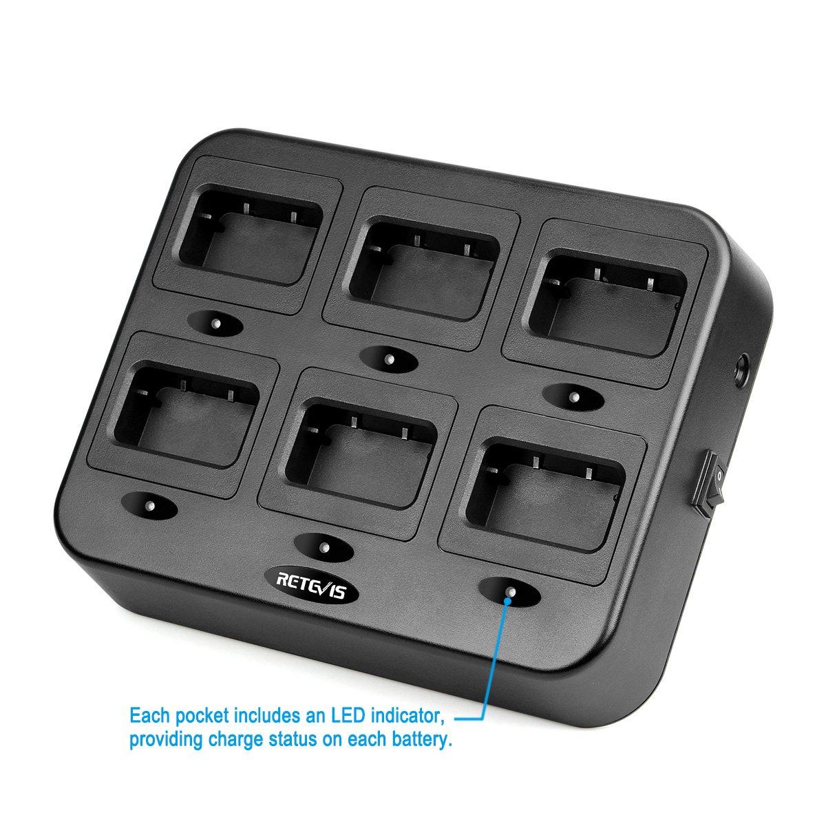 Retevis Retevis RT27 Walkie Talkies(6 Pack) Bundle with Six Way Charger(2 Pack), Heavy Duty Two Way Radios for Adults, VOX Hands Free, Local Alarm, Rugged 2 Way Radio with Six-Way Charger