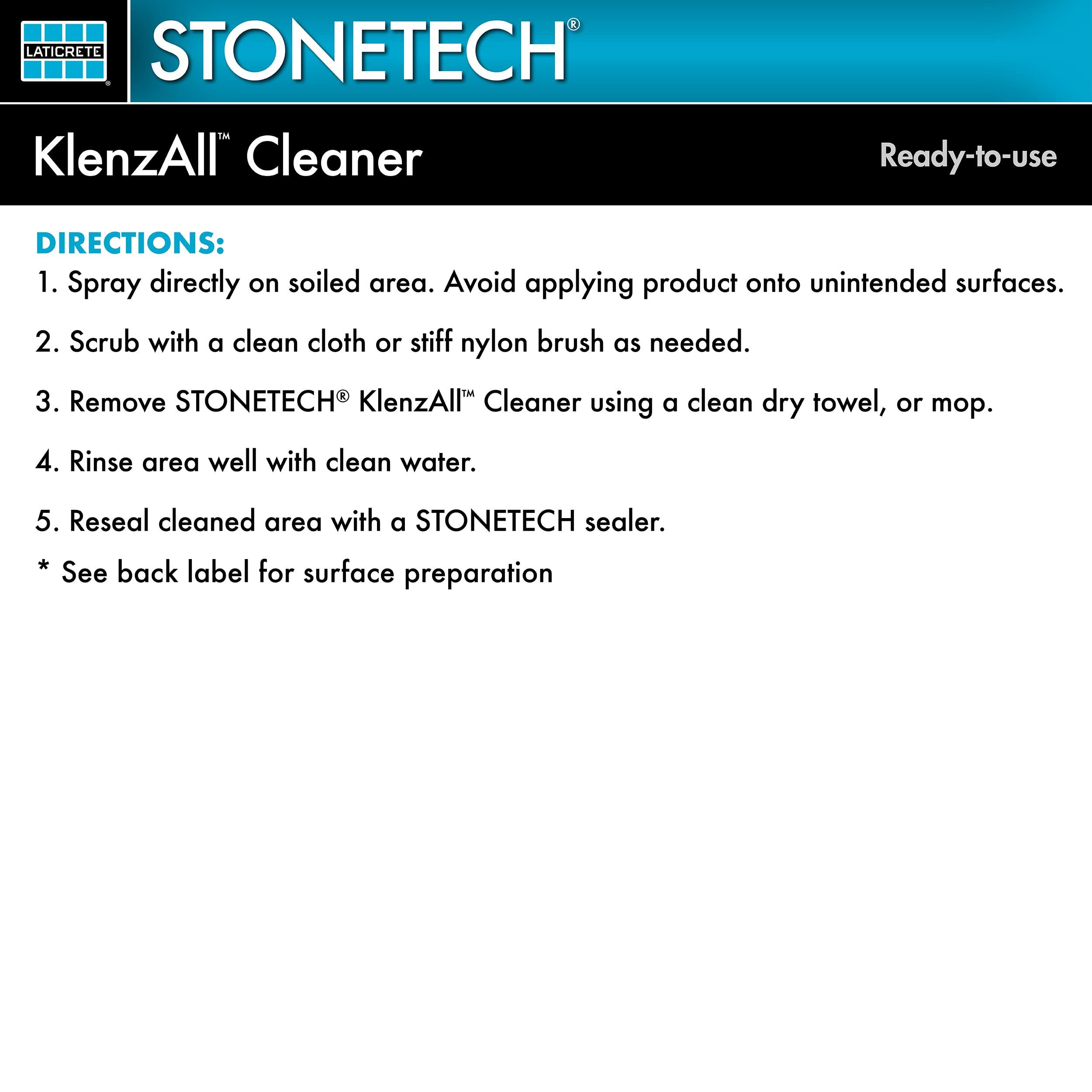 StoneTech STONETECH KlenzAll Cleaner, Heavy Duty Cleaner for Stone & Tile, 24OZ (709ML) Spray Bottle