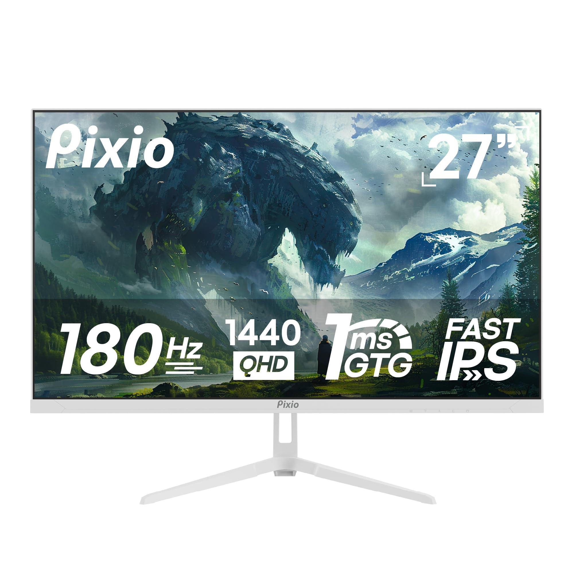 Pixio Pixio PX278 Wave White 27 inch 180Hz Refresh Rate FHD 1440p Resolution Fast IPS Panel 1ms GTG Response Time White Gaming Monitor with FreeSync