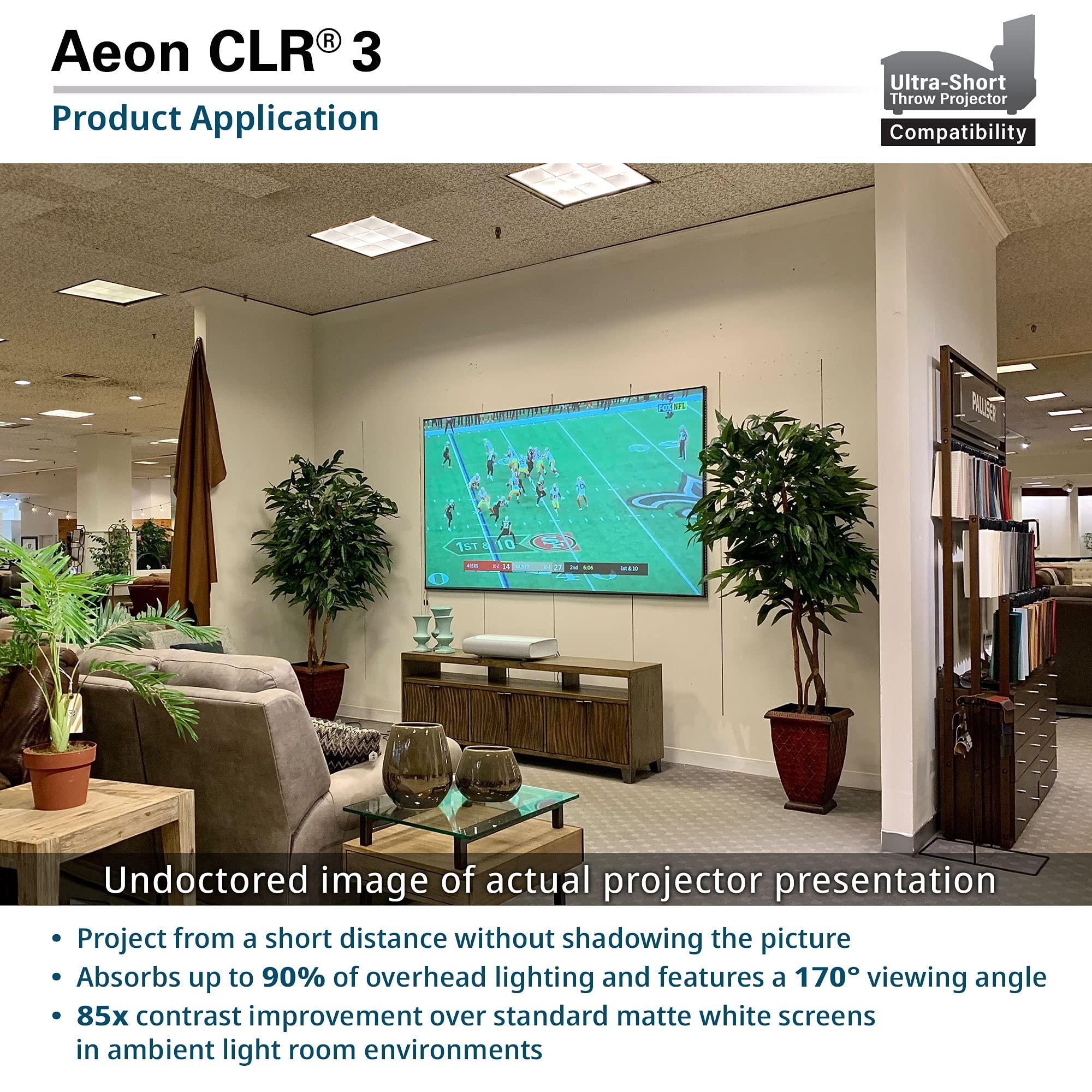 Elite Screens Elite Screens Aeon CLR3 123" UST ALR Projector Screen, 16:9 4K Ultra HD, 90% Ceiling Light Rejecting, Edge-Free Fixed Frame, Grey Screen for Indoor Home Theater & Movies AR123H-CLR3