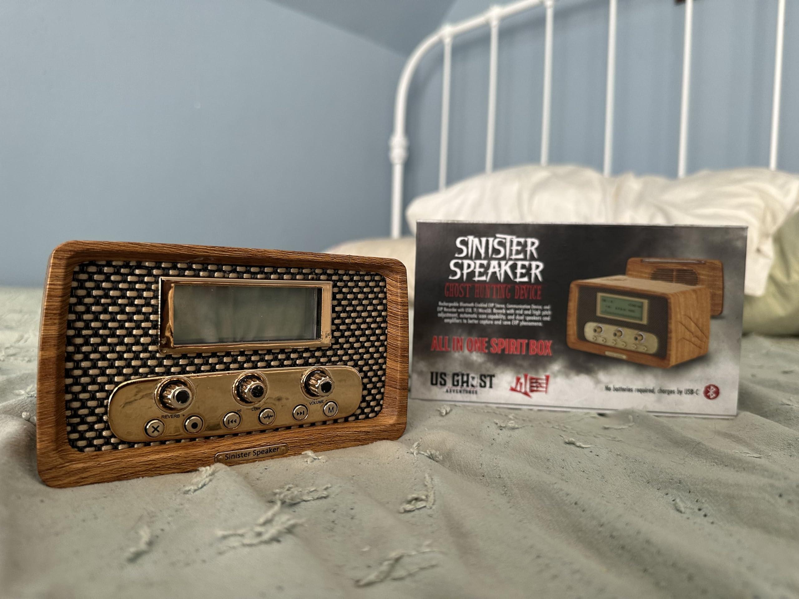 US Ghost Adventures Sinister Speaker Spirit Box Dual EVP Recorder & Bluetooth Ghost Box | Paranormal Activity Detector with AM/FM/SW Sweep | Vintage-Inspired Design