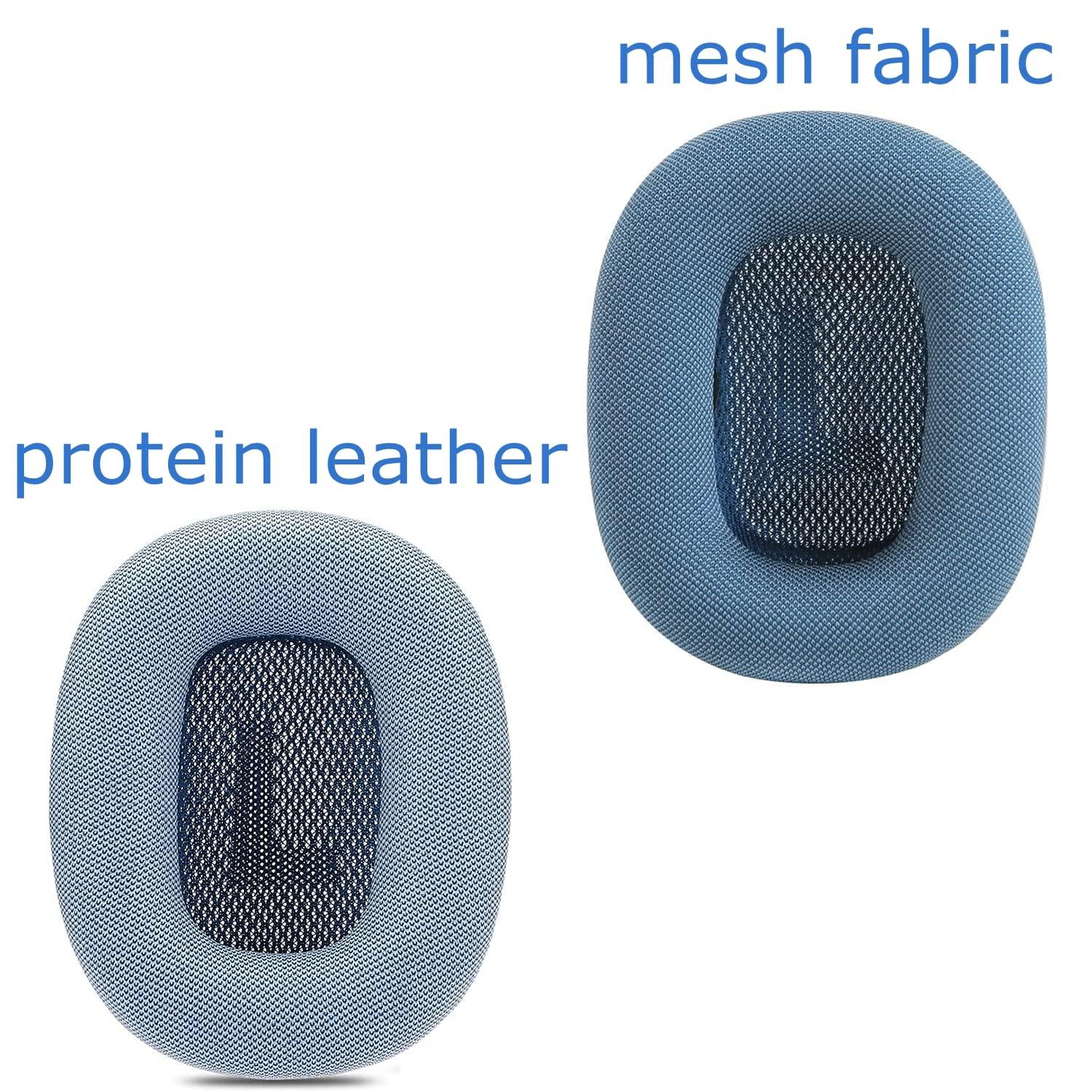 WJIAW ear cushions for appple AirPods Max replacement leather earpads sweat proof ear cups cushion replace for airpod max headphone with protein leather memory foam and magnet (blue)