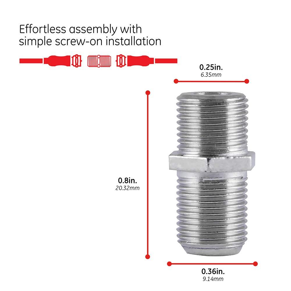 GE GE Coaxial Cable Extension Adapter Couplers (2-Pack) Digital 2-Way Coaxial Cable Splitter