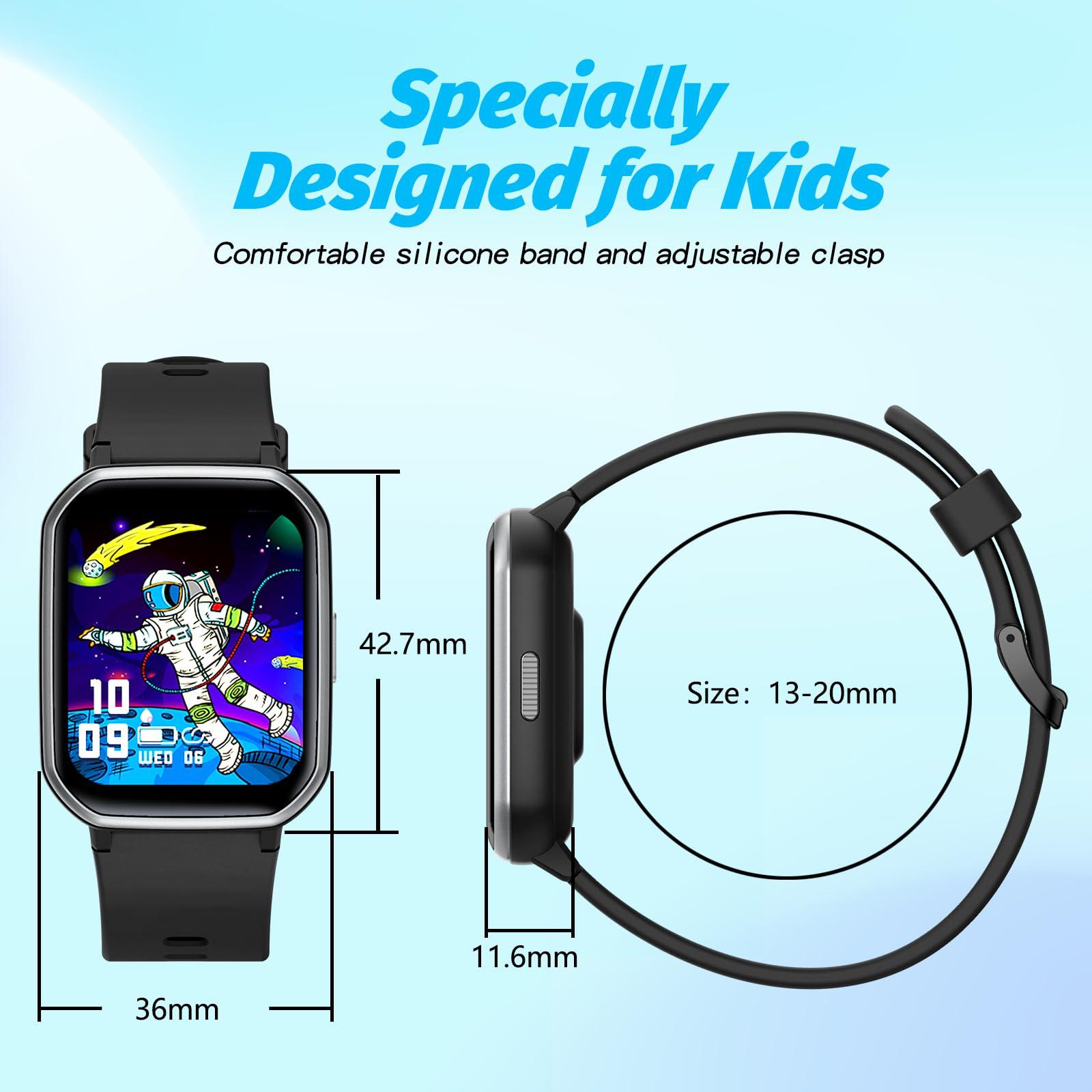 YOUSOKU YOUSOKU Kids Smart Watch Girls Boys, Fitness Tracker for Kids, 1.5 Inch DIY Dial, 19 Sport Modes, Sleep Monitor, Pedometers, Heart Rate, IP68 Waterproof, Great Gift for Boys Girls Teens 6-14