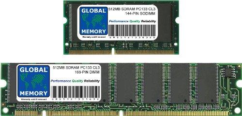 GLOBAL MEMORY 1GB (2 x 512MB) PC133 133MHz 144-PIN SDRAM SODIMM & 168-PIN SDRAM DIMM Memory RAM KIT for iMac G4 Flat Panel 700MHz/800MHz