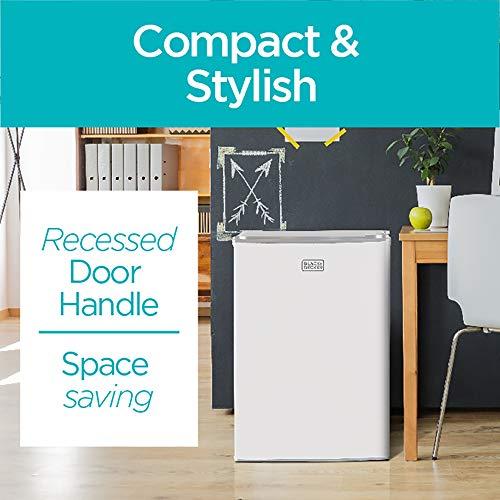 BLACK+DECKER BLACK+DECKER BCRK25W Compact Refrigerator Energy Star Single Door Mini Fridge with Freezer, 2.5 Cubic Ft., White