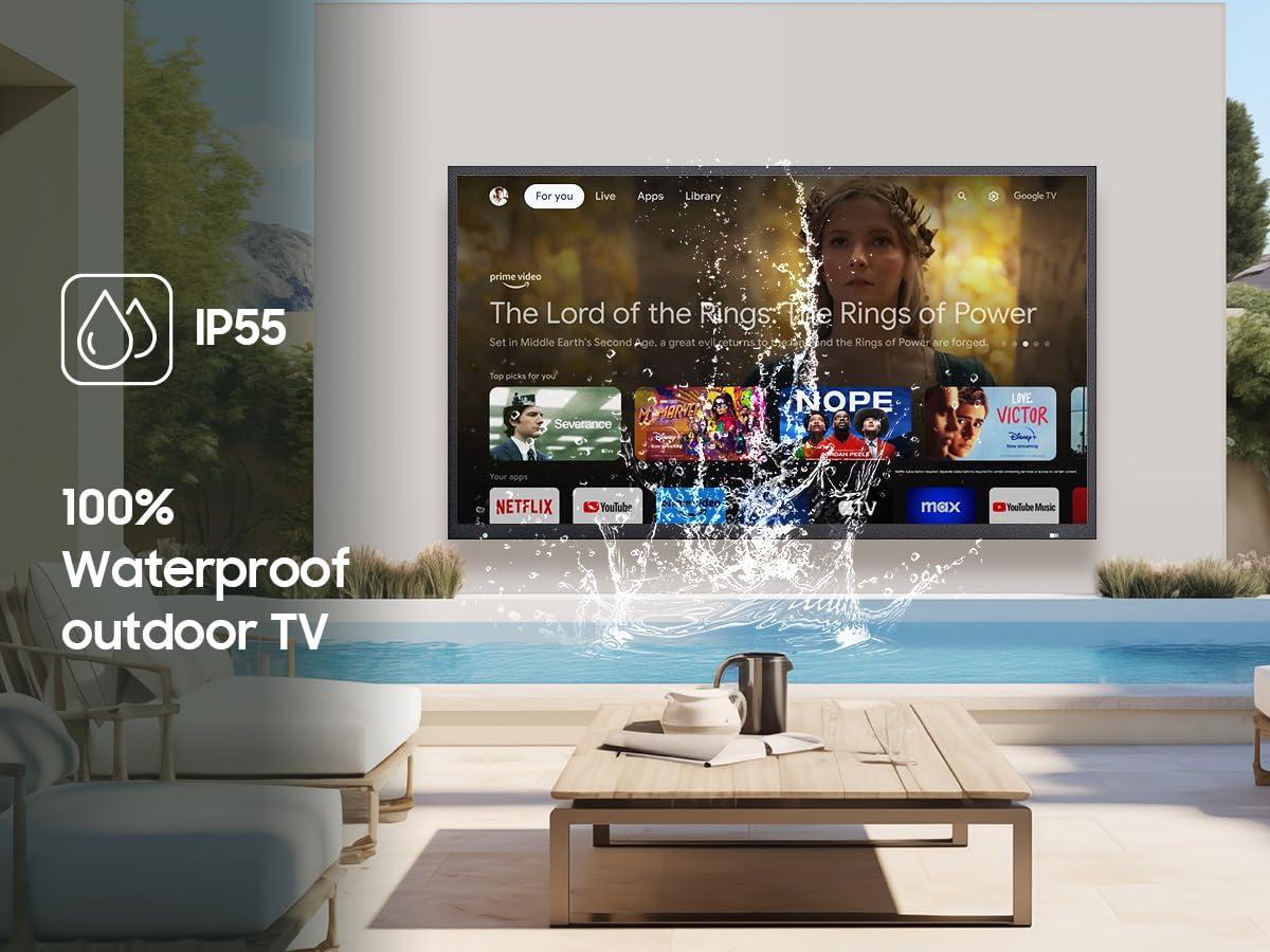 SYLVOX SYLVOX 43 inch Outdoor TV with Wall Mount, 4K, HDR 10, Weatherproof,1000nits, Voice Assistant Remote, for Partial Sun Area(Deck Pro 2.0, Latest Model)