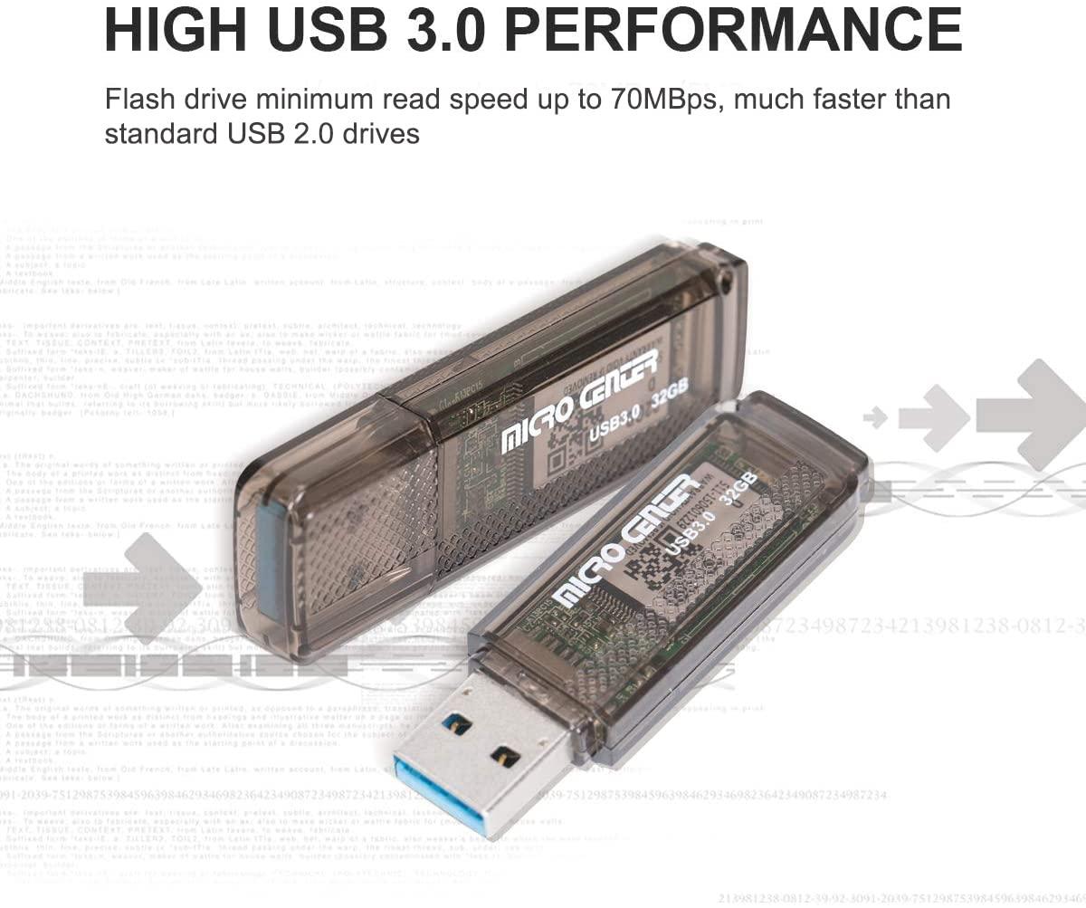 INLAND INLAND Micro Center Super Speed 2 Pack 32GB USB 3.0/USB3.1 Gen1 Flash Drive Gum Size Memory Stick Thumb Drive Data Storage Jump Drive (32G 2-Pack)
