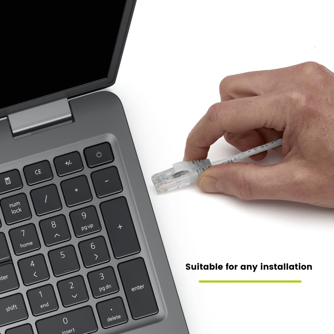 TRUE CABLE trueCABLE Cat6 Component Rated Patch Cable, Unshielded U/UTP, CM Rated, UL Listed, PoE++, 28AWG 4/PR, White, 25ft, 1 Pack