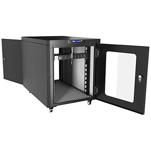 Sysracks Soundproof Server Rack Quiet - Acoustic Sound Proof Server Cabinet - Up to 36% Noise Reduction - Locking Server Enclosure - Silent Networking Cabinet - Noise Sound Dampening Box (12U)