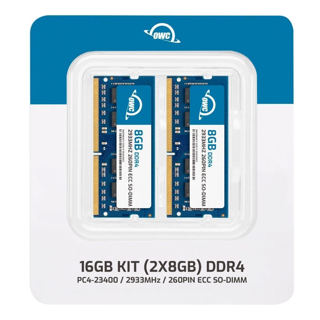OWC OWC 16GB (2x8GB) DDR4 2933MHz PC4-23400 CL21 1RX8 ECC Unbuffered SODIMM 1.2V 260-pin Memory RAM