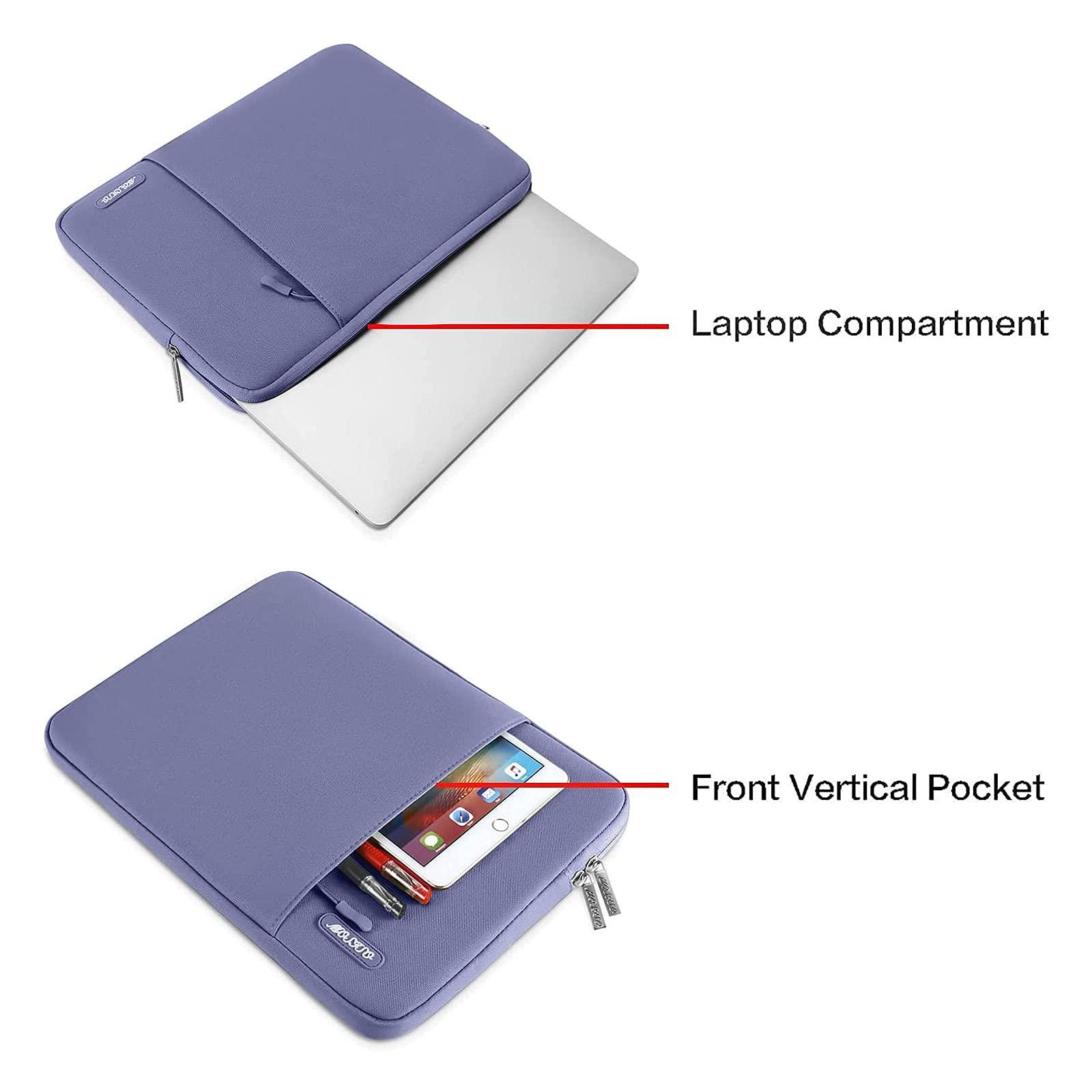 MOSISO MOSISO Laptop Case 13.3 inch, 13-13.3 inch Laptop Sleeve Compatible with MacBook Air/Pro 13 / Pro 14, HP Dell ASUS Lenovo Notebook, Polyester Vertical Computer Sleeve Bag with Pocket, Lavender Gray