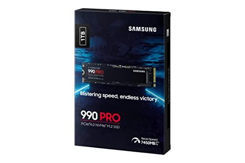SAMSUNG Samsung 990 PRO 1TB PCIe 4.0 (up to 7450 MB/s) NVMe M.2 (2280) Internal Solid State Drive (SSD) (MZ-V9P1T0BW)