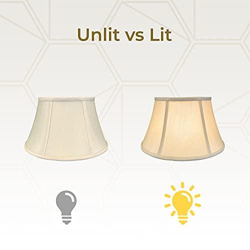 Royal Designs, Inc. Royal Designs Shallow Drum Bell Billiotte Lamp Shade, Beige, 13 x 19 x 11.25 (BS-711-19BG)